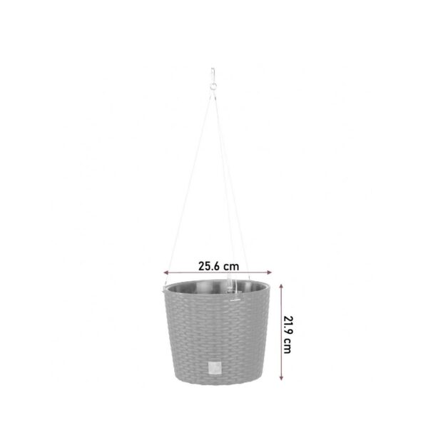 Ghiveci decorativ cu lant, rotund, maro, 25.6x21.9 cm, Rato Round WS - imagine 2