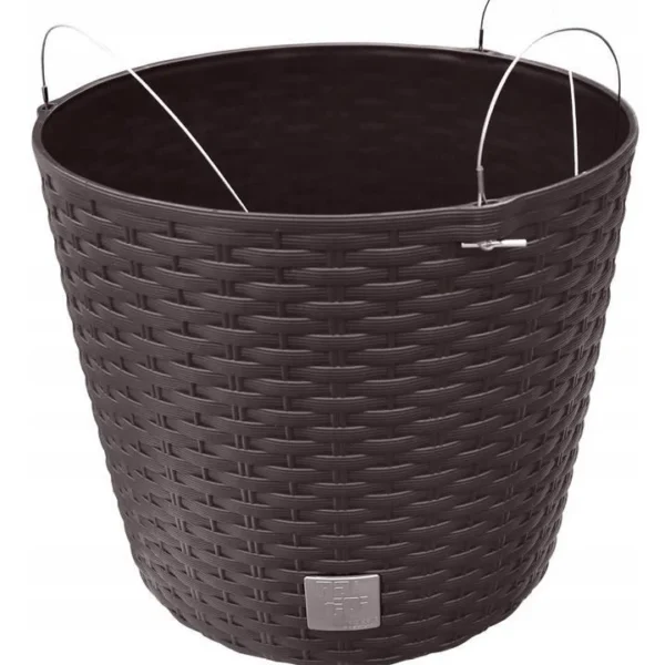 Ghiveci decorativ cu lant, rotund, maro, 25.6x21.9 cm, Rato Round WS - imagine 10