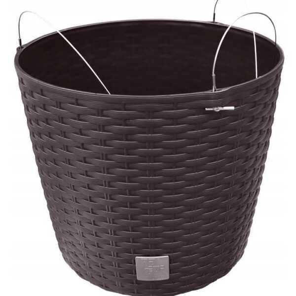 Ghiveci decorativ cu lant, rotund, maro, 25.6x21.9 cm, Rato Round WS - imagine 7