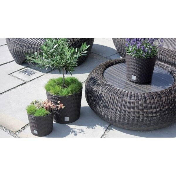 Ghiveci decorativ cu lant, rotund, maro, 25.6x21.9 cm, Rato Round WS - imagine 4