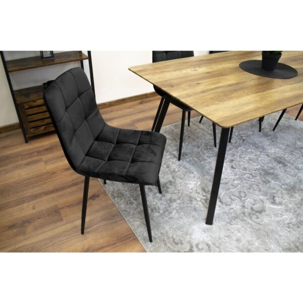 Scaun bucatarie/dining, Artool, Kara, catifea, metal, negru, 44.5x50.5x87 cm - imagine 7