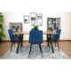 Scaun bucatarie/living, Artool, Kara, catifea, metal, bleumarin si negru, 44.5x50.5x87 cm - imagine 4