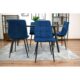 Scaun bucatarie/living, Artool, Kara, catifea, metal, bleumarin si negru, 44.5x50.5x87 cm - imagine 2