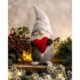 Decoratiune Craciun, pitic gri cu inima rosie, 48 cm - imagine 6