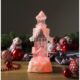 Decoratiune Craciun, PE, casa cu sclipici, LED, 2xAA, 9.5x9.5x25.5 cm - imagine 2