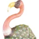 Decoratiune gradina, MagicHome, metalica, flamingo, verde si roz, 37x19x85 cm - imagine 3