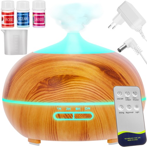Difuzor de arome si umidificator 400 ml ionizare iluminare LED 7 culori 3 uleiuri esentiale 4