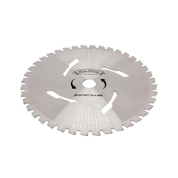 Disc circular vidia pentru motocoasa/trimmer, Micul Fermier, taiere arbusti, 255x25.4 mm, 40 dinti - imagine 2