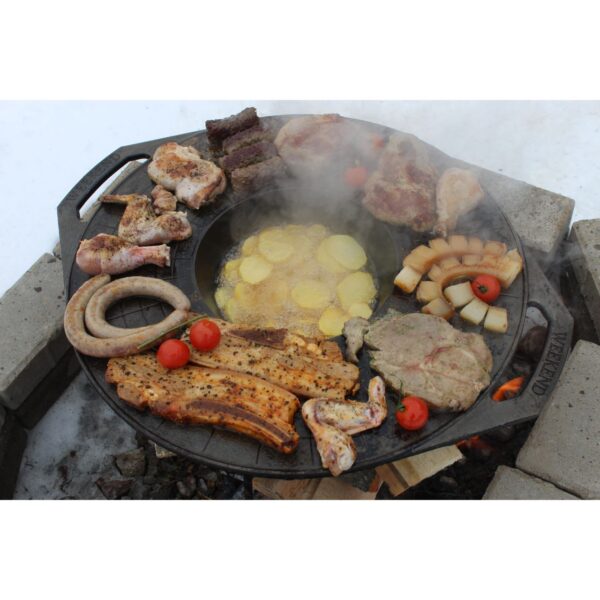 Disc pentru gratar, fonta, tip grill, cu picioare, 52 cm, Mixt Barbeque  - imagine 4