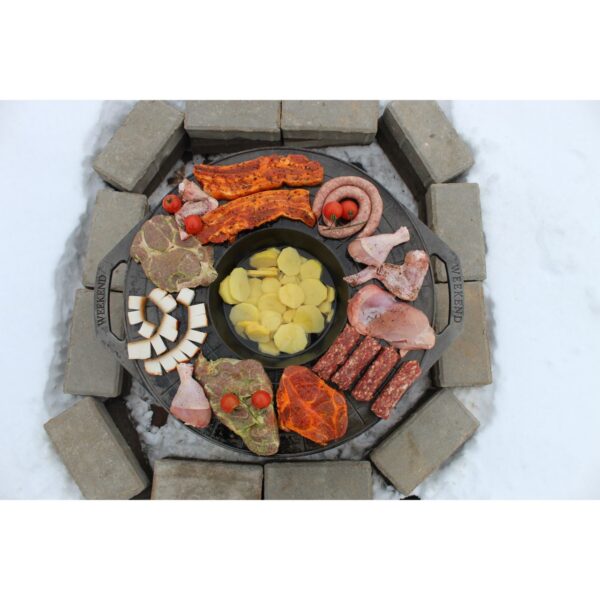 Disc pentru gratar, fonta, tip grill, cu picioare, 52 cm, Mixt Barbeque  - imagine 6