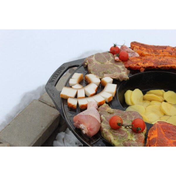 Disc pentru gratar, fonta, tip grill, cu picioare, 52 cm, Mixt Barbeque  - imagine 5