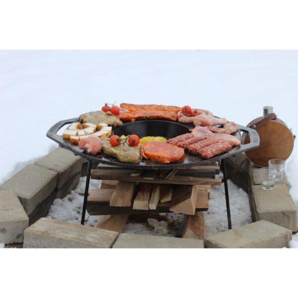 Disc pentru gratar, fonta, tip grill, cu picioare, 52 cm, Mixt Barbeque  - imagine 7