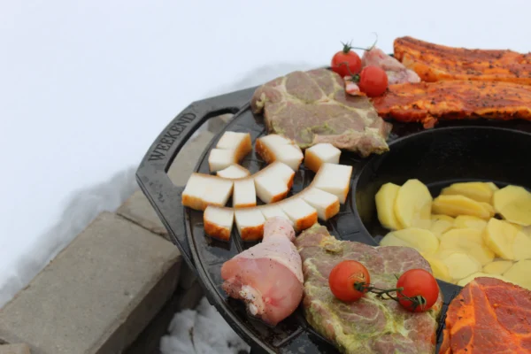 Disc pentru gratar, fonta, tip grill, cu picioare, 52 cm, Mixt Barbeque  - imagine 12