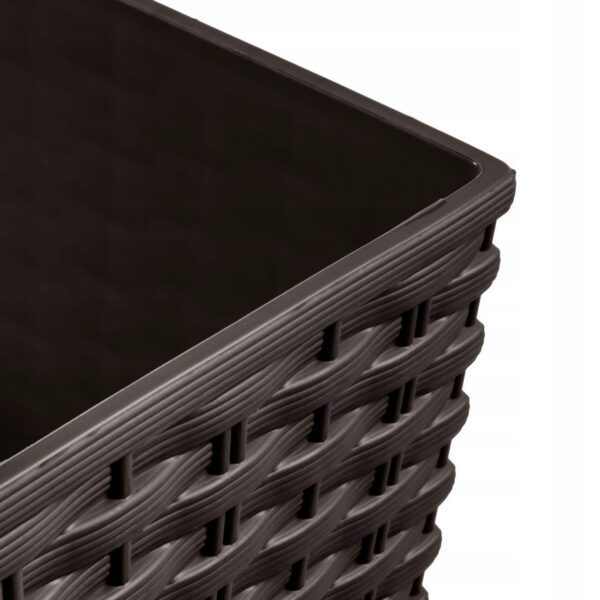 Ghiveci de flori, Prosperplast, Rato Low, patrat, imitatie ratan, maro, 22.3x22.3x22.8 cm - imagine 2
