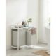Dulap baie, Artool, placa raft MDF, cadru otel, 2 compartimente rufe, alb, 73x33x72 cm - imagine 4