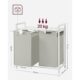 Dulap baie, Artool, placa raft MDF, cadru otel, 2 compartimente rufe, alb, 73x33x72 cm - imagine 5