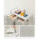 Dulap baie, Artool, placa raft MDF, cadru otel, 2 compartimente rufe, alb, 73x33x72 cm - imagine 6