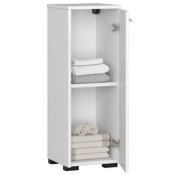 Dulap baie, placa laminata, 2 rafturi, alb, 30x30x82 cm - imagine 4