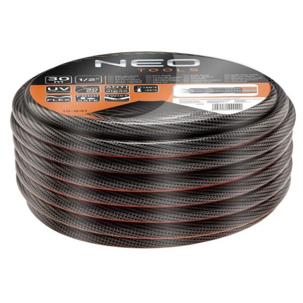 Furtun de gradina, antirasucire, 6 straturi, 1/2", 30 m, NEO - imagine 2