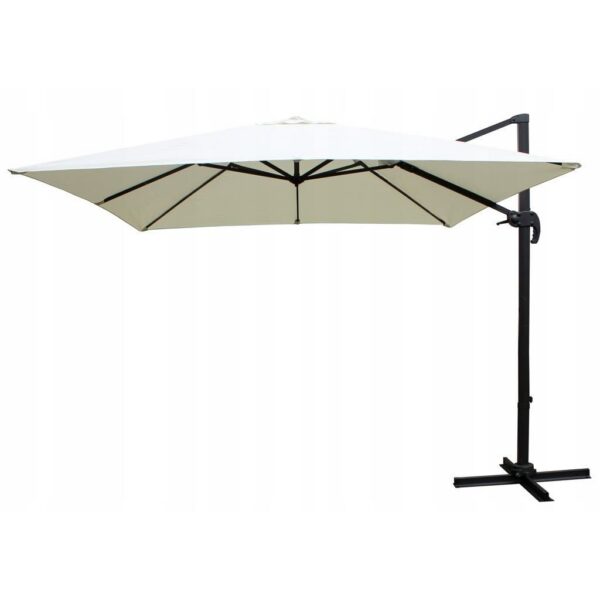 Umbrela gradina/terasa, patrata, cu articulatie, crem, 300x300 cm, Roma - imagine 3