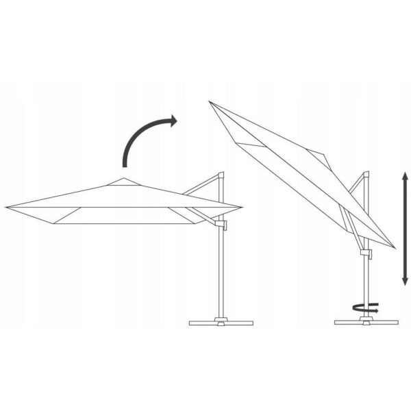 Umbrela gradina/terasa, patrata, cu articulatie, crem, 300x300 cm, Roma - imagine 9
