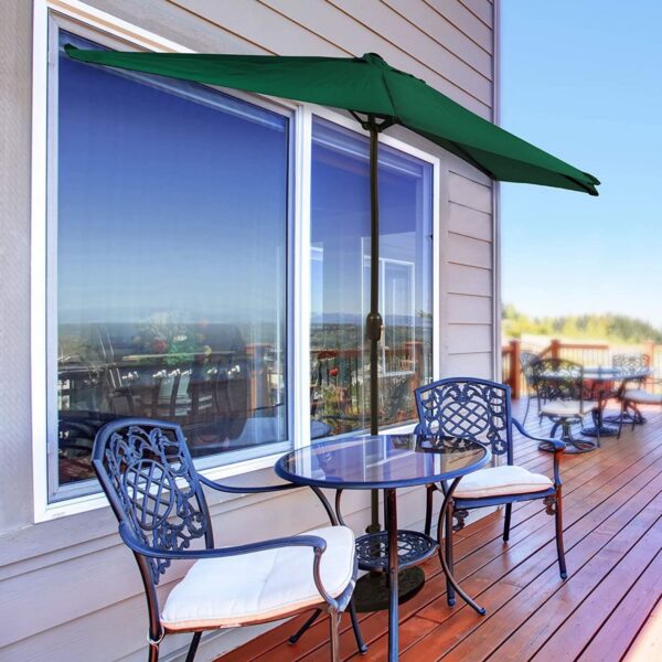 Umbrela balcon/terasa, semirotunda, verde, 270 cm - imagine 7