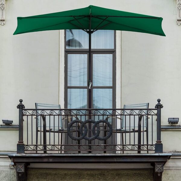 Umbrela balcon/terasa, semirotunda, verde, 270 cm - imagine 4