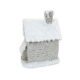 Decoratiune iarna, ceramica, casa cu ferestre luminate, alb si bej, LED, 3xAAA, 25x18x36 cm - imagine 2