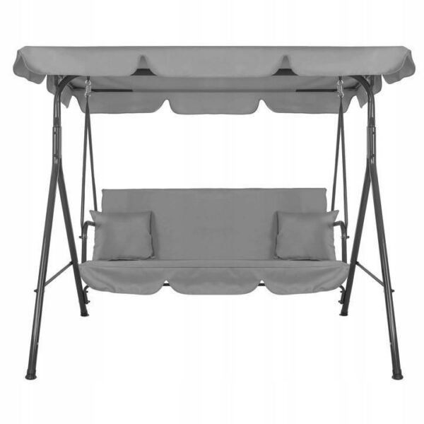 Balansoar gradina, 3 locuri, gri deschis, 170x110x150 cm, Luna - imagine 2