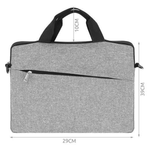 Geanta pentru laptop 39 X 29 cm, buzunar suplimentar, Gri - imagine 12