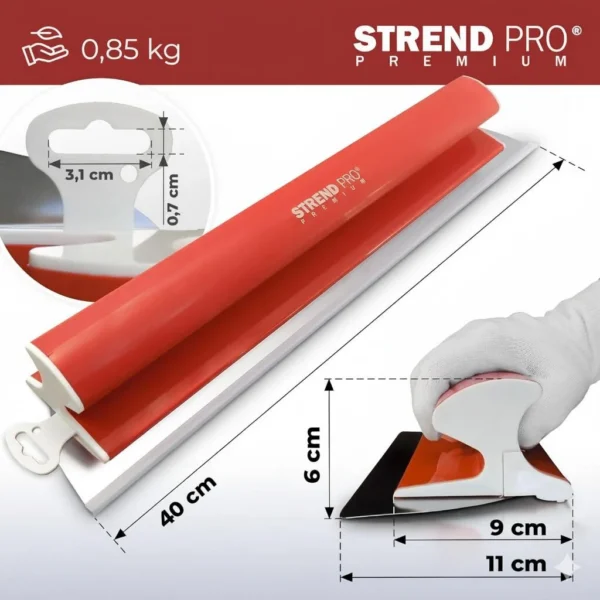 Gletiera profesionala, inox, 40 cm x 0.3 mm, Strend Pro - imagine 4