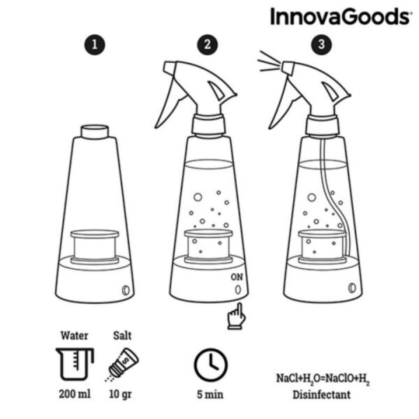 Generator de dezinfectant ecologic D-Spray Innovagoods Home Houseware, 200 ml - imagine 11