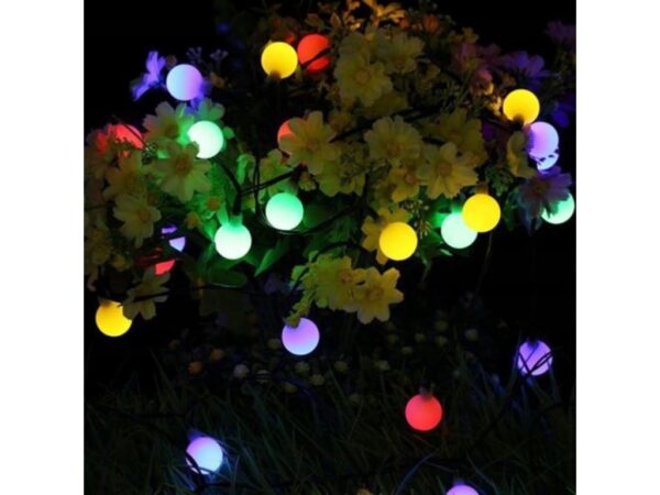 Ghirlanda luminoasa solara cu 50 de globuri multicolore, 7 m lungime, impermeabila - imagine 2