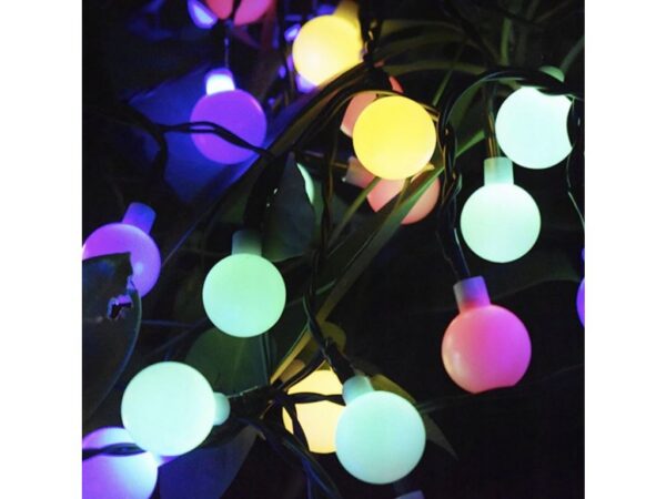 Ghirlanda luminoasa solara cu 50 de globuri multicolore, 7 m lungime, impermeabila - imagine 4