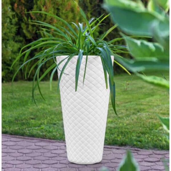 Ghiveci de flori MATUBA slim, 40x78 cm, alb, Prosperplast - imagine 2