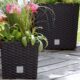 Ghiveci de flori patrat, RATO Iow, 32x32x32.5 cm, 32 L, imitatie ratan, maro, Prosperplast - imagine 5