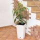 Ghiveci de flori patrat, RATO square, 32.5 x 32.5 cm, H 61 cm, 21/49 L, imitatie ratan, alb, Prosperplast - imagine 2