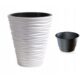 Ghiveci decorativ de flori, rotund, alb, 34.5x38.5 cm, Sand - imagine 4