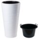 Ghiveci decorativ de flori, rotund, inalt, alb, 39x75 cm, Sand Slim - imagine 6