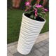 Ghiveci decorativ de flori, rotund, inalt, alb, 39x75 cm, Sand Slim - imagine 3