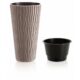 Ghiveci decorativ de flori, rotund, inalt, cafeniu, 18/45 L, 39x70.8 cm, Sandy Slim  - imagine 4
