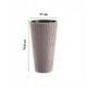 Ghiveci decorativ de flori, rotund, inalt, cafeniu, 18/45 L, 39x70.8 cm, Sandy Slim  - imagine 3