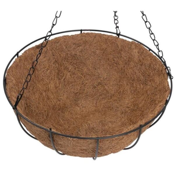 Ghiveci decorativ cu lant, rotund,​​​​​​​ nuca de cocos, 35x35x17 cm  - imagine 2