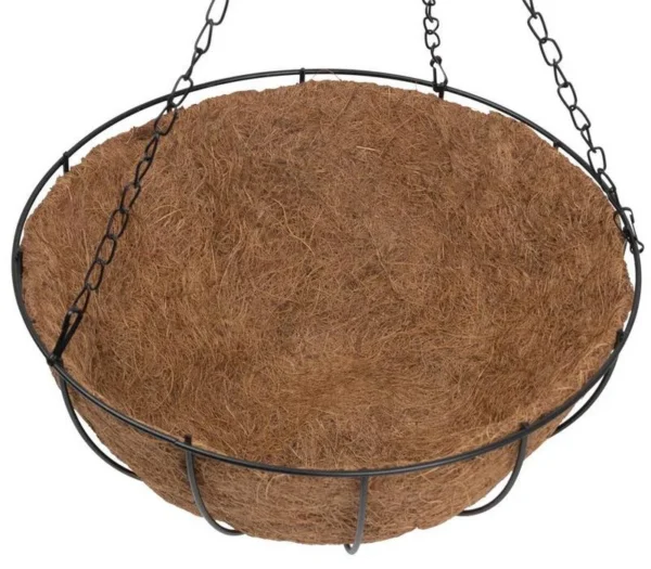 Ghiveci decorativ cu lant, rotund,​​​​​​​ nuca de cocos, 35x35x17 cm  - imagine 5