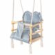 Leagan pentru copii, lemn, perna inima albastru deschis, 33.4x34.5x25 cm, Springos - imagine 9