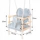 Leagan pentru copii, lemn, perna inima albastru deschis, 33.4x34.5x25 cm, Springos - imagine 12