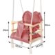 Leagan pentru copii, lemn, perna inima roz, 33.4x34.5x25 cm, Springos - imagine 11
