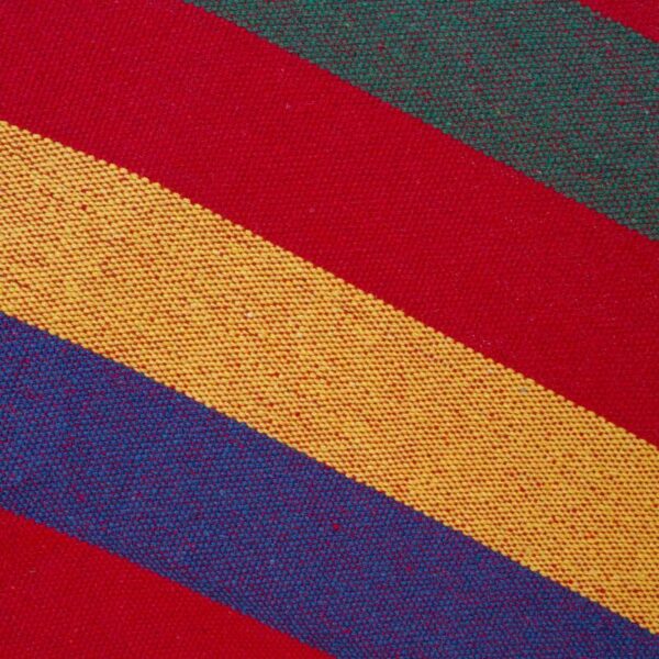 Hamac bumbac cu suport otel, husa, multicolor, dungi, 200x150 cm - imagine 2