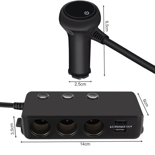 Hub splitter auto, adaptor 4 porturi USB, 12-24V 2 Hub splitter auto adaptor 4 porturi USB 12 24V 7 1