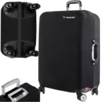 Husa pentru troler TRIZAND, marime L, material flexibil, poliester, protectie impermeabila, Negru